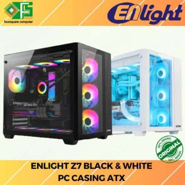Enlight Z7 White dan Black | Casing PC ATX | CPU PC Case Gaming Putih
