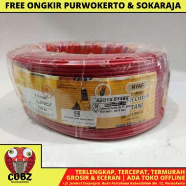 1 INTI X 1.5 MM X 100 M / KITANI NYAF KABEL TEMBAGA SERABUT MERAH ROLL