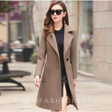 ZS (TERMURAH)POCKET LONG COAT BLAZER KOREA/CARDIGAN WANITA SCUBA PREMIUM/NIKITA KANTONG DEPAN Abumud
