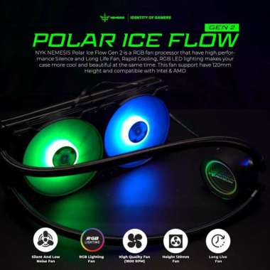 NYK Polar Ice Flow Gen2 Fan Liquid Cooler Dual Fan RGB