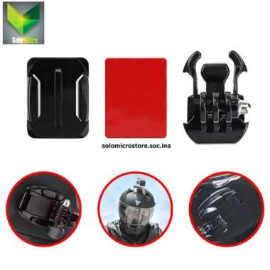 Curved Mount & Hook Helm Camera Gopro Xiaomi Bpro Kamera Action