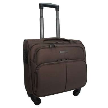 Navy Club Clavio Koper Kabin SoftCase - 4 Roda Putar TSA Lock With Laptop Case - Size 16 Inch Coffee