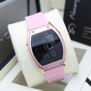 JAM TANGAN WANITA ALEXANDRE CHRISTIE AC 9383 / AC9383 DIGITAL RUBBER ORIGINAL ROSEGOLD PINK