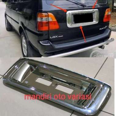 Ornament lis bagasi belakang plat nomor kijang kapsul 1997-2004 model ganti/copot