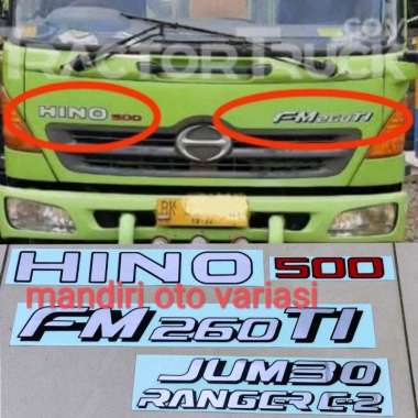 Stiker mobil truck hino 500 FM260TI jumbo ranger sticker depan dan samping mobil truk hino