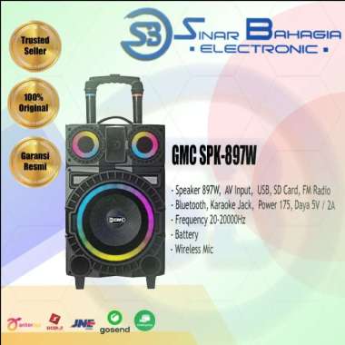 GMC SPK-897W SPEAKER BOX BLUETOOTH, USB, 2 MIC 175 WATT (KHUSUS BDG)