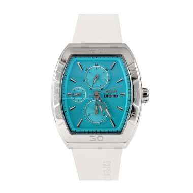Jam Tangan Wanita Expedition 6800 / E 6800 / E6800 Rubber Original SILVER BLUE