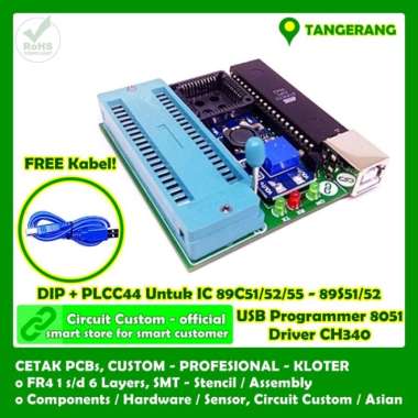 EASY DOWNLOADER PROGRAMMER MCU 89C51 89C52 89C55 89S51 89S52 - CH340 G