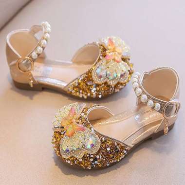 Sepatu Pesta Anak Perempuan Reborn Butterfly Import (ZH-SS124) 29 Gold