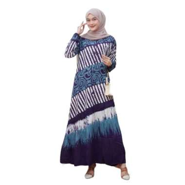 Gamis Twill Grade A Model Rempel Miring Motif Lukis Kancing Depan kode b