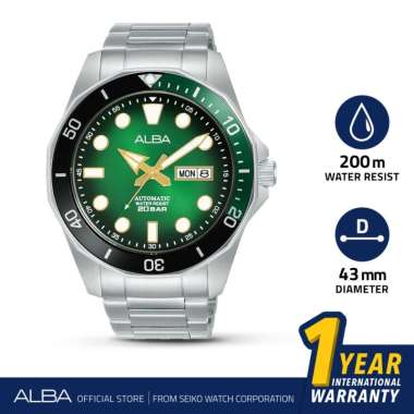 ALBA Jam Tangan Pria AL4537 Automatic Stainless Steel Silver Watch