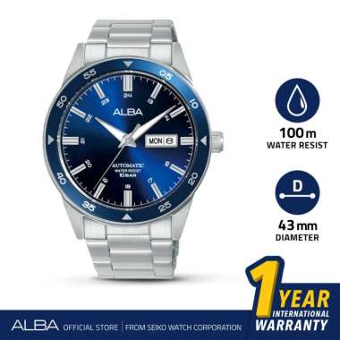 ALBA Jam Tangan Pria AL4593 Automatic Stainless Steel Silver Watch