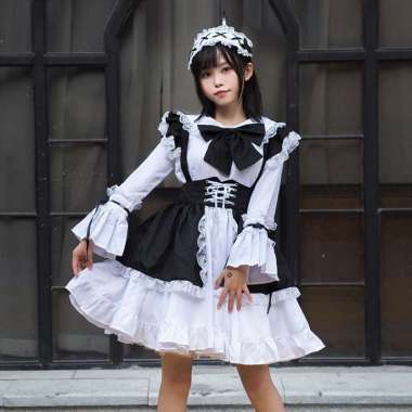 Verish CC-50 dress lolita cosplay kostum gaun maid outfit jepang renda