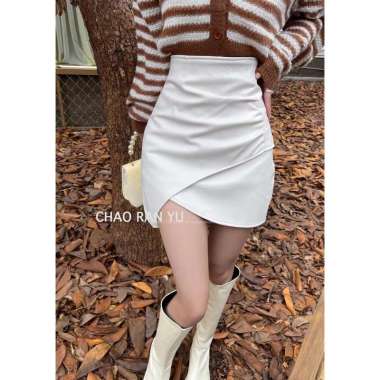 VERISH ROK KULIT PU Leather Skirt (2509) L Black