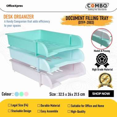 Document Tray Plastik / Rak Dokumen Plastik / Paper Tray 3 Susun DTFP 2003 / Document Filing Tray