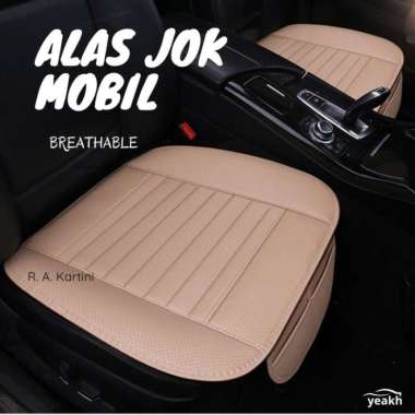 Cover Jok Kursi Mobil Bahan Kulit Alas Duduk-ALAS JOK MOBIL BREATHABLE KREM