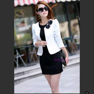 Baju Blazer Korea Wanita Trendy model jas lengan panjang XL salem