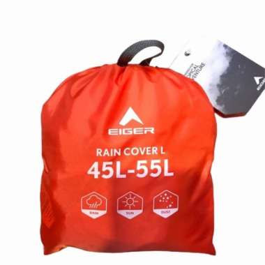 Cover Bag Eiger 45-55L Rain Cover Transparent Black 5963 Orange