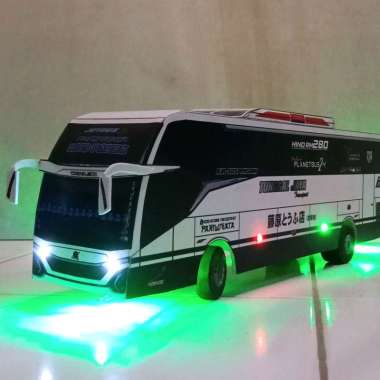 Mainan miniatur bus basuri telolet tunggal jaya kids panda jb5 Full lampu Kids panda