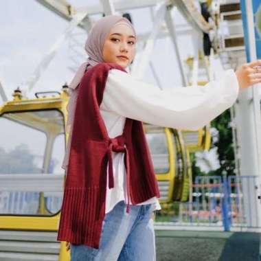VEST Rompi Rajut Tali /Rompi Wanita Korea / Andien Outer Rajut Kekinian / Ootd hijab korean style XL