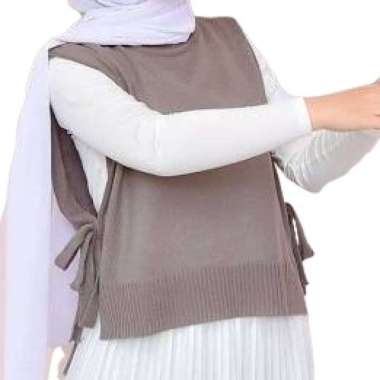 VEST Rompi Rajut Tali /Rompi Wanita Korea / Andien Outer Rajut Kekinian / Ootd hijab korean style XL