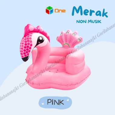 Kursi Pompa Bayi Sofa Tiup Tempat Duduk Bayi Balon Bebek Merak Merak Pink Biasa