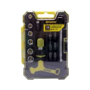 Kunci Sok T Set 18Pcs Dengan Fungsi Obeng Krisbow / Rachet Screwdriver