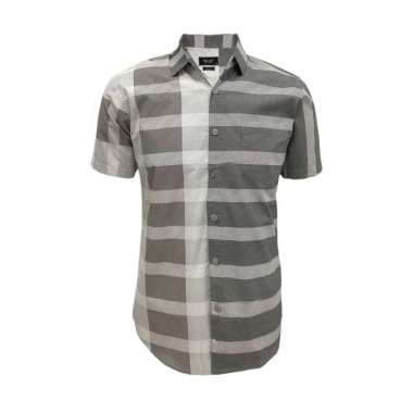 Redcliff Kemeja Pria Salur Pendek Abu 6BK0681K M