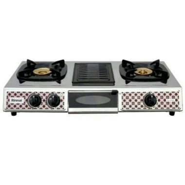 RINNAI RI-524 A KOMPOR GAS 2 TUNKU + 1 TUNGKU GRILL PEMANGGANG / KOMPOR GAS 3 TUNGKU RINNAI RI524A