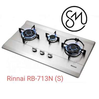 Kompor Gas Tanam 3 tungku Rinnai RB-713N (S) Stainless