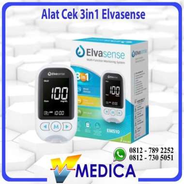 Elvasense 3 in 1 Alat Tes Gula Darah Kolesterol Asam Urat