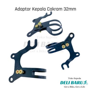 Adaptor sambungan dudukan kepala rem cakram disc brake sepeda federal jadul lama 32 mm