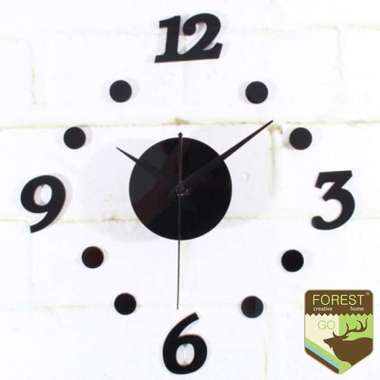 Jam Dinding Tempel Besar DIY Senyap Analog 3D Giant Clock Modern ***
