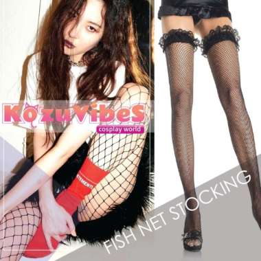 Kozuvibes Celana Dalam Wanita Underwear CD Stocking Jaring 3D Fishnet Putih
