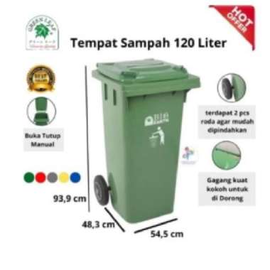 Tempat Sampah BIO 120 Liter 2012 Green Leaf Dustbin Roda