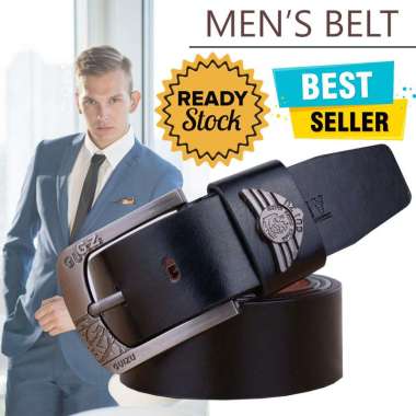 Tali Ban Pinggang Pria Kulit Wings Belt Ikat Pinggang Kulit Imitasi Sintetis PU Leather Casual Man A