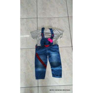 hansop baju monyet anak perempuan bahan jeans AN 499