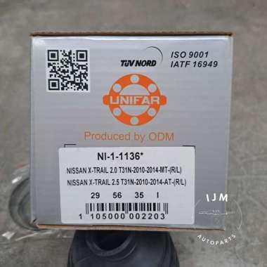 CV Joint As Roda Luar Nissan Xtrail T31 2008 - 2013 Unifar