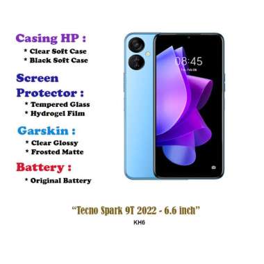 Tecno Spark 9T 2022 - 6.6 inch- Case - Screen Protector - Battery - Dll Hydrogel