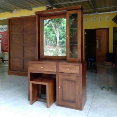 Meja Rias / Tolet Minimalis Kayu Jati Model Sederhana Request Clear