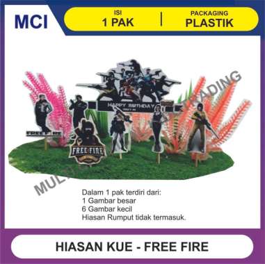 HIASAN KUE SET FREE FIRE / CAKE TOPPER / DEKORASI KUE /CAKE DECORATION