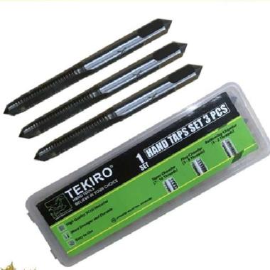Pembuat Drat Isi 3 pcs M18 x 2.00 mm Bahan 9CrSi Keras Mur Baut Presisi Mata Tap - Hand Tap Set TEKI