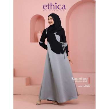 DRESS ONLY ETHICA ORIGINAL KAGUMI 229 GAMIS DEWASA MOONLESS BLACK HERITAGE BLUE FASHION TERBARU 2022