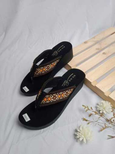 Sandal Wanita Sandal Wanita Kekinian Wedges Jepit 39 Coklat