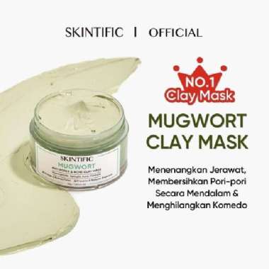SKINTIFIC Mugwort Mask Acne Clay Mask 55g Masker Wajah - clay mask