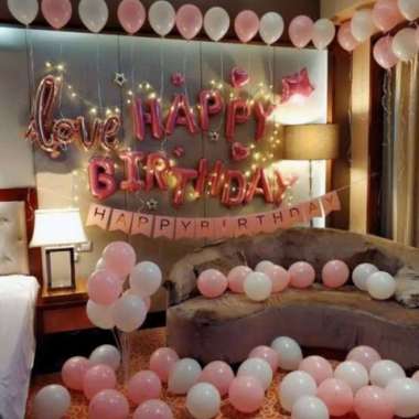 Paket Jasa Dekorasi ulang tahun kamar hotel balon lampu surprise typ11