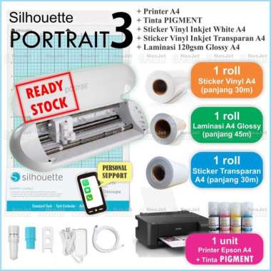 Paket Mesin Cutting Sticker Mini Print Cut Printer A4 Stiker Vinyl PIGMENT