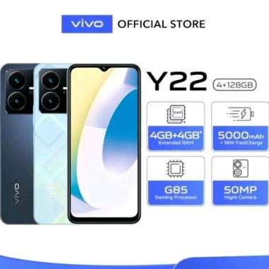 VIVO Y22 RAM 4+4/128 GB garansi resmi original bisa kredivo akulaku