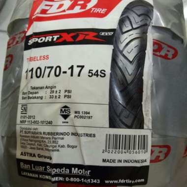 Paketan Ban FDR 110/70-17 & 130/70-17 SPORT XR TUBELESS