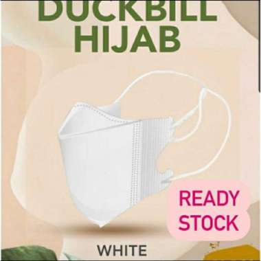MASKER DUCKBILL HIJAB HITAM PUTIH DEWASA ALKINDO 3PLY EARLOOP MEDIS ORIGINAL KEMENKES FACE MASK ECER